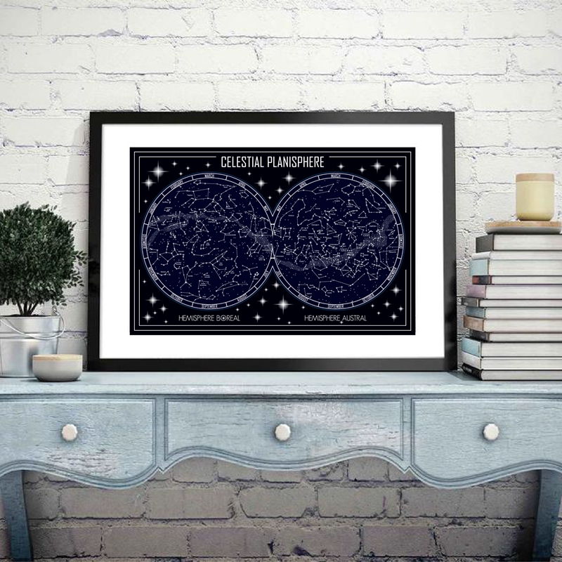 Star Map Poster - Mapa del planisferio Celestial, impresiones de