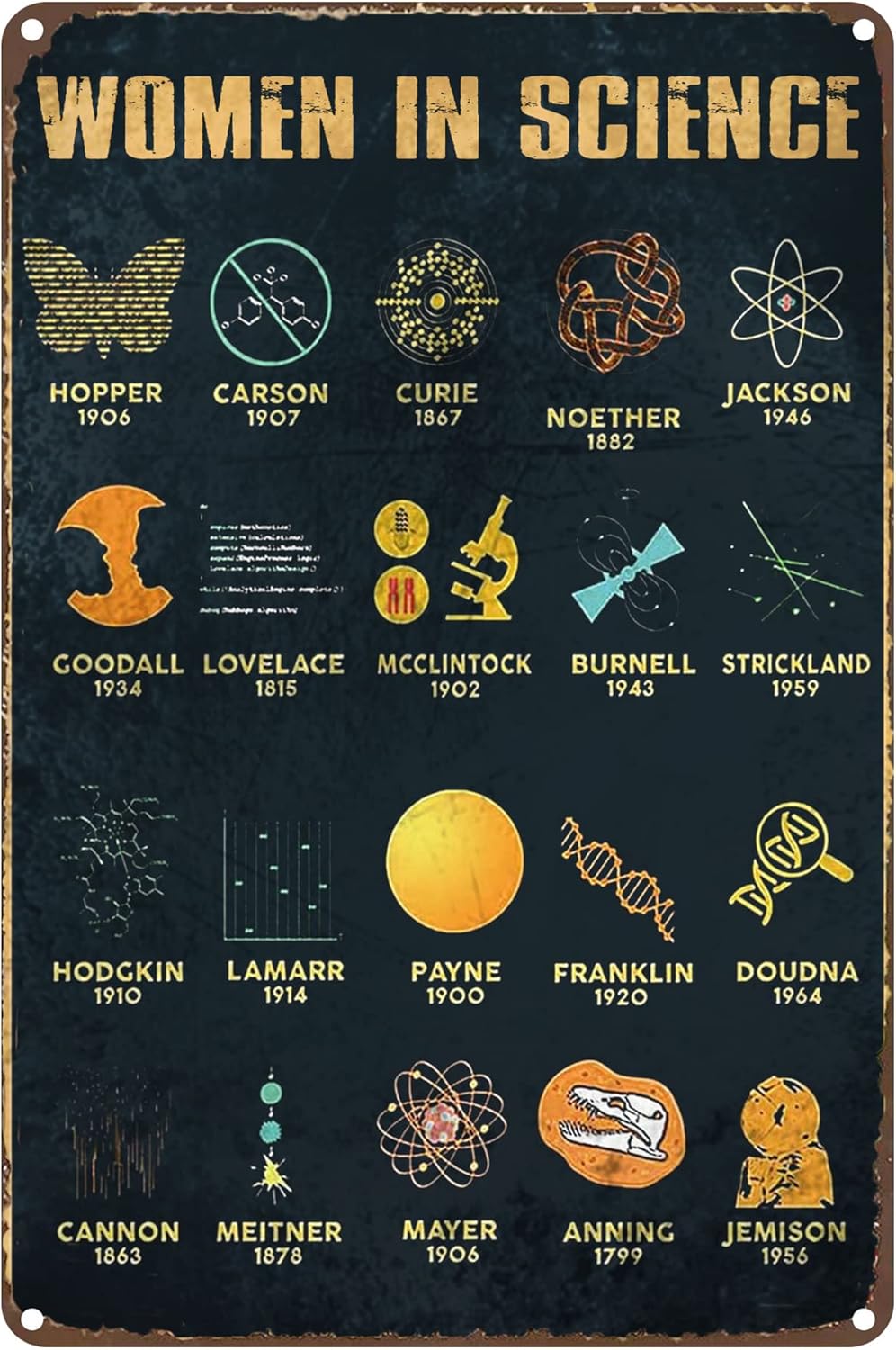 1p, Letrero de metal motivacio - Science Nursery reseña y precio