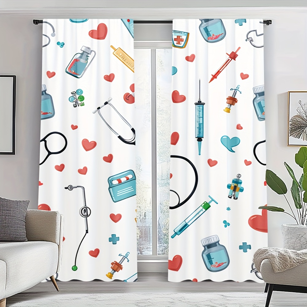 Cortinas con Patrones Médicos  - Science Nursery reseña y precio