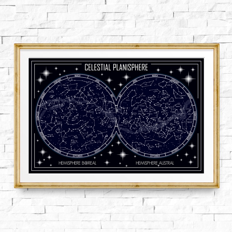 Mapa del planisferio Celestial - Star Map Poster reseña y precio